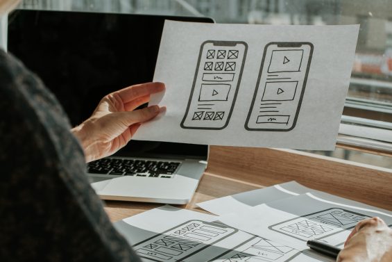 hand drawn application prototype