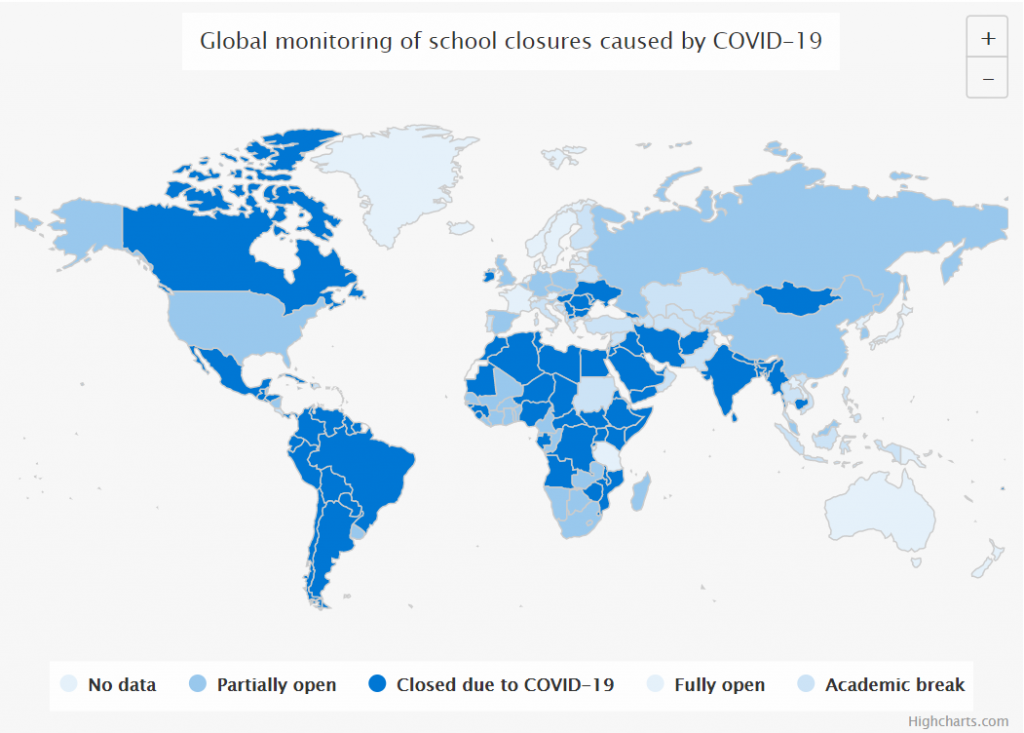 The Impact of COVID-19 on e-Learning Sector 1 map 1